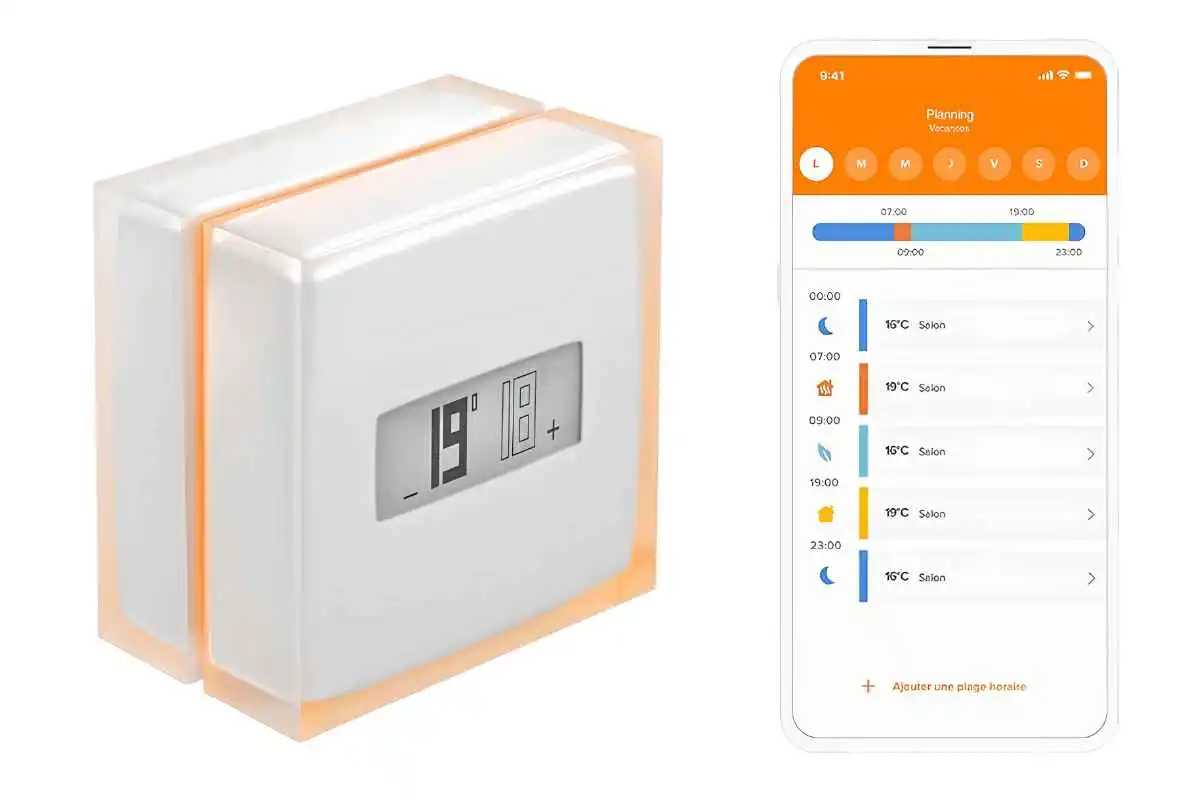 Thermostat Netatmo connecté avec contrôle à distance pour insert à granulés Esprit Infinity